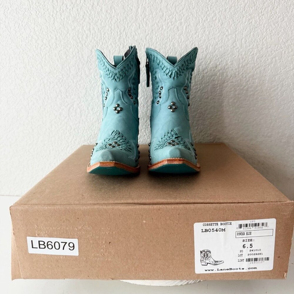 Lane COSSETTE Womens Cowboy Booties 6.5 Western Cowgirl Blue Short Ankle Boots - Picture 12 of 13